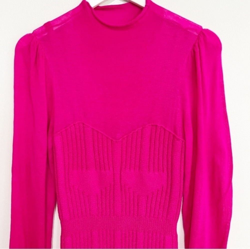 Anthropologie Turtleneck Sweater Dress Lightweight Rose Pullover Bodycon NWT SM - Picture 7 of 16